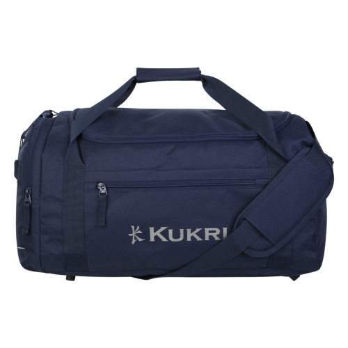 Front view of the Kukri Sports core navy duffel bag.