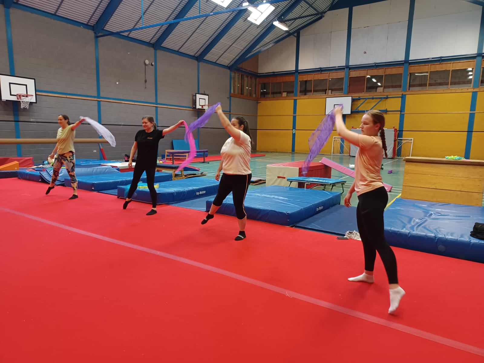 People learning simple skills on a gymnastics activity instructor course
