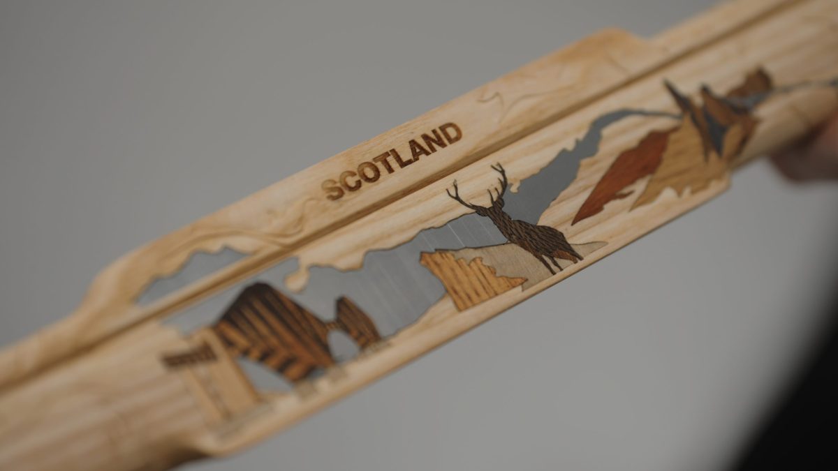 Up close details of Scotland's Commonwealth Games Kings Baton for 2026